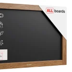 Tableau à craie noir magnétique étanche avec cadre en bois laqué 60 x 40 cm + accessoires