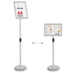 Présentoir Porte-Affiche sur Pied Cadre en Aluminium Gris - Format A4