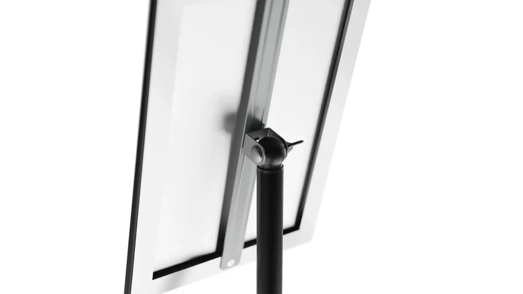Porte-affiche A3 Sur Pied Réglable - Support Présentation Menu, Info - Hauteur 75-125cm, Cadre Pivotant - Aluanz