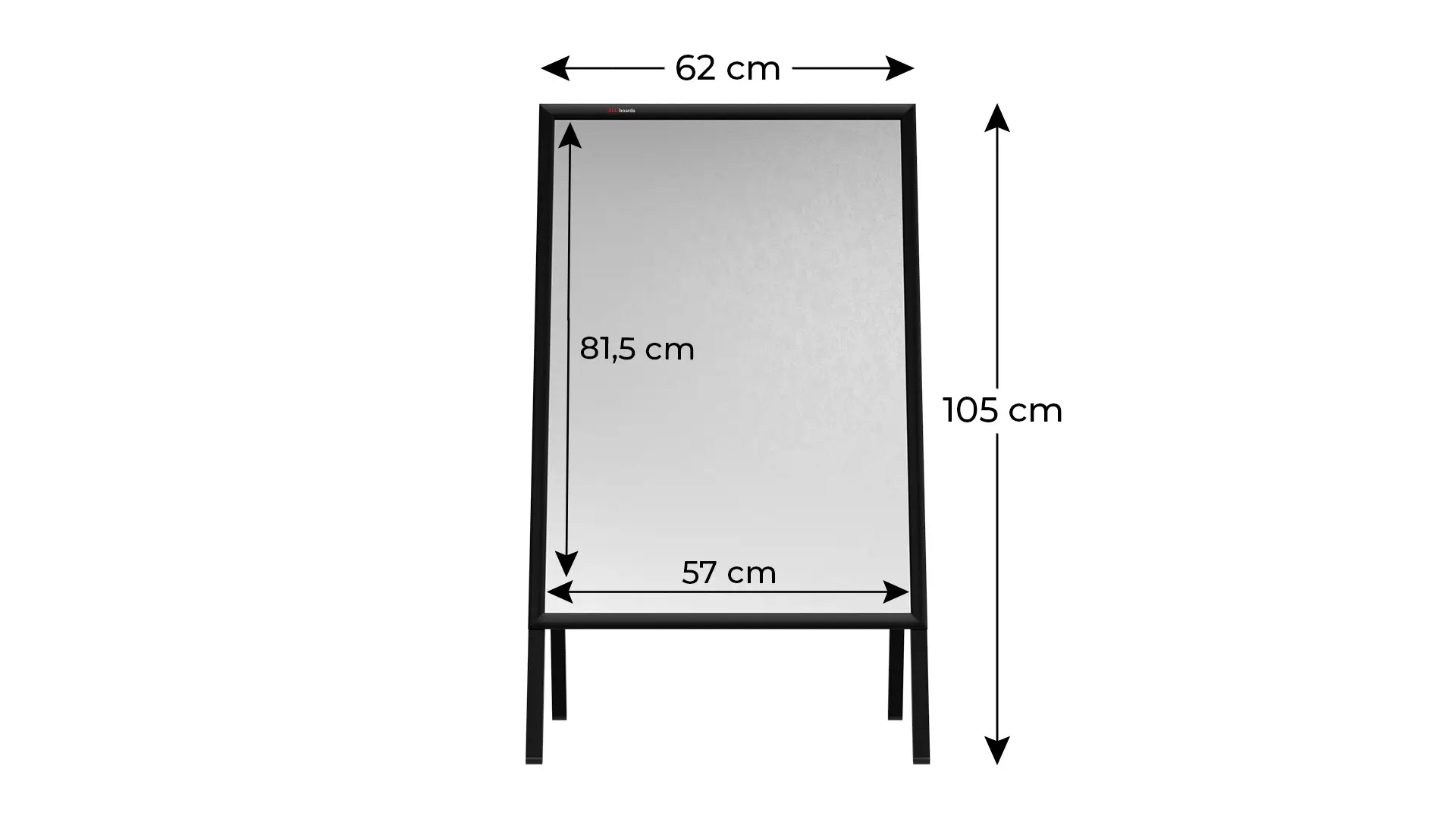 Chevalet Porte-Affiche Double Face Cadre en Aluminium Noir - Format A1 – Image 2