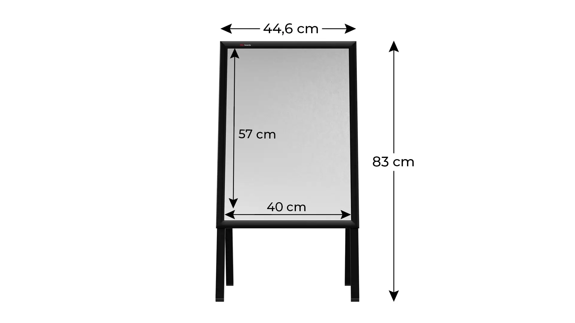 Chevalet Porte-Affiche Double Face Cadre en Aluminium Noir - Format A2