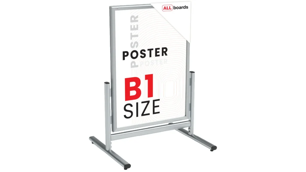 Porte-Affiche Double Face Cadre en Aluminium Gris - Format B1