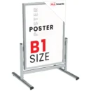 Porte-Affiche Double Face Cadre en Aluminium Gris - Format B1