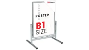 Porte-Affiche Double Face Cadre en Aluminium Gris - Format B1