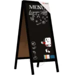 Chevalet Stop Trottoir avec Cadre en Bois Laqué Noir 150x61 cm, Chevalet Publicitaire