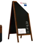 Chevalet Stop Trottoir Etanche avec Cadre en Bois Laqué 150x61cm