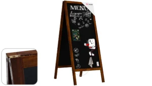 Chevalet Stop Trottoir Etanche avec Cadre en Bois Laqué 150x61cm + ACCESSOIRES