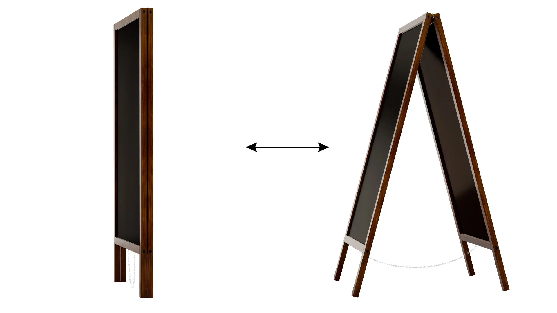 Chevalet Stop Trottoir Etanche magnétique avec Cadre en Bois Laqué 150x61cm + ACCESSOIRES – Image 6