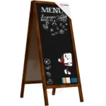 Chevalet Stop Trottoir avec Cadre en Bois Laqué 150x61cm, Chevalet Publicitaire