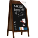 Chevalet Stop Trottoir Cadre Supérieur Large avec Cadre en Bois Laqué 100x49,5cm