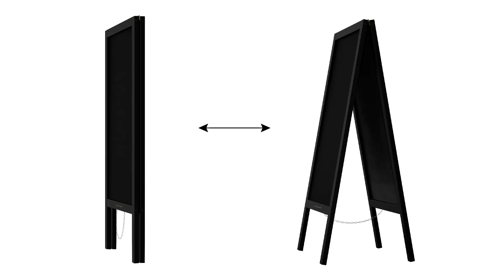 Chevalet Stop Trottoir Étanche avec Cadre en Bois Laqué Noir 100x49,5cm + ACCESSOIRES – Image 6