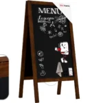 Chevalet Stop Trottoir Etanche avec Cadre en Bois Laqué 100x49,5cm + ACCESSOIRES