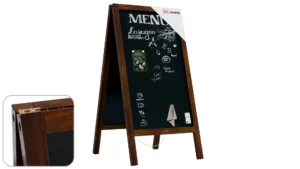 Chevalet Stop Trottoir Etanche avec Cadre en Bois Laqué 110x56cm + ACCESSOIRES