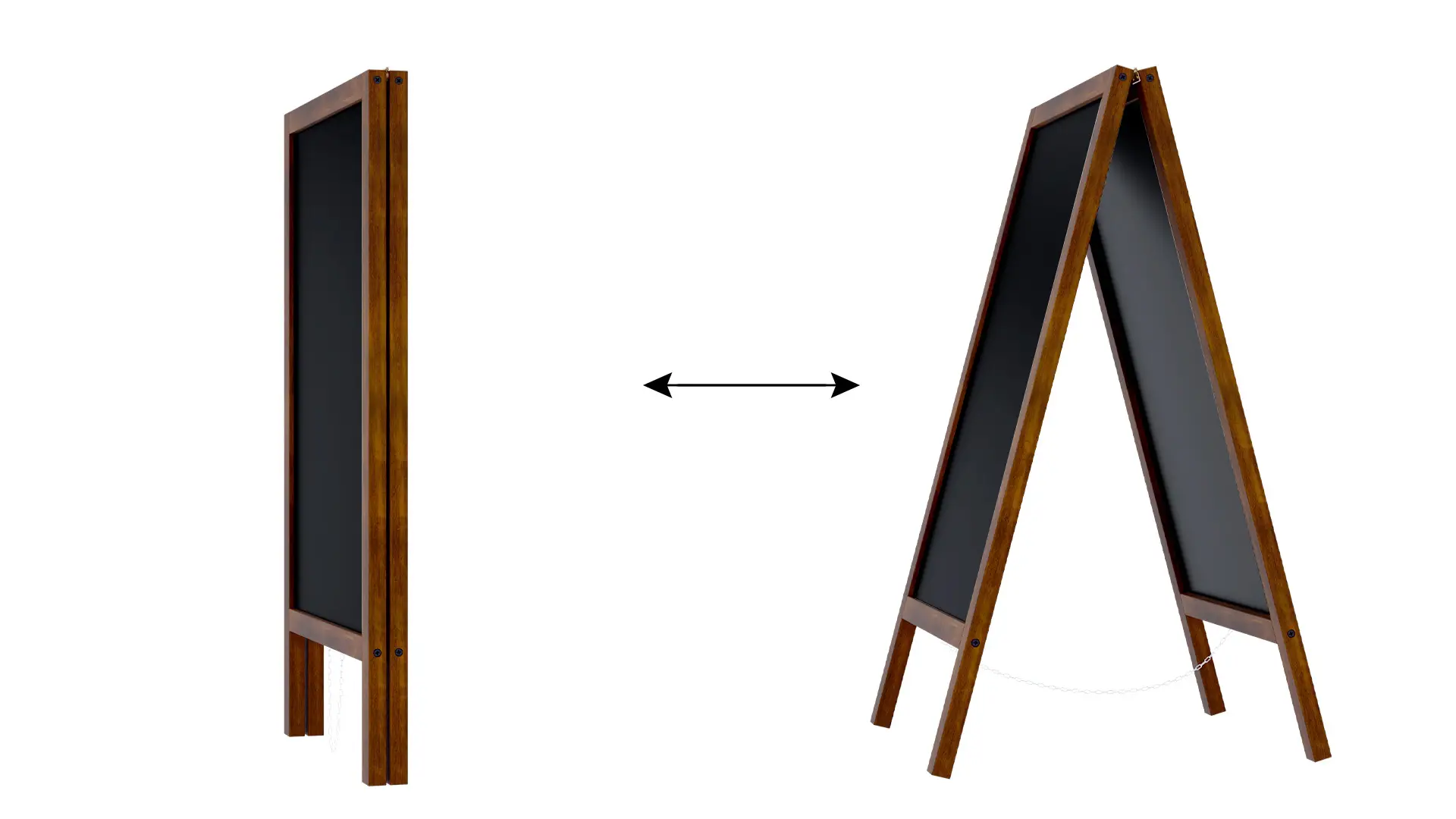 Chevalet Stop Trottoir Etanche magnétique avec Cadre en Bois Laqué 110x56cm + ACCESSOIRES – Image 6