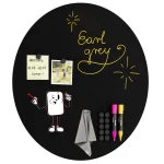 Tableau magnétique rond noir CERCLE, diamètre 60 cm – panneau magnétique sans cadre + accessoires