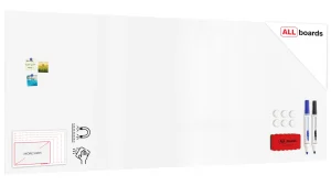 Tableau magnétique effaçable à sec SLIMboard sans cadre 300x120 cm + ACCESSOIRES