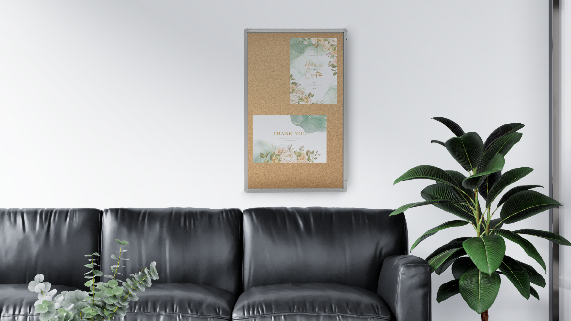 Vitrine d’Affichage Intérieur en Liège avec Cadre en Aluminium 120x90cm – Image 2