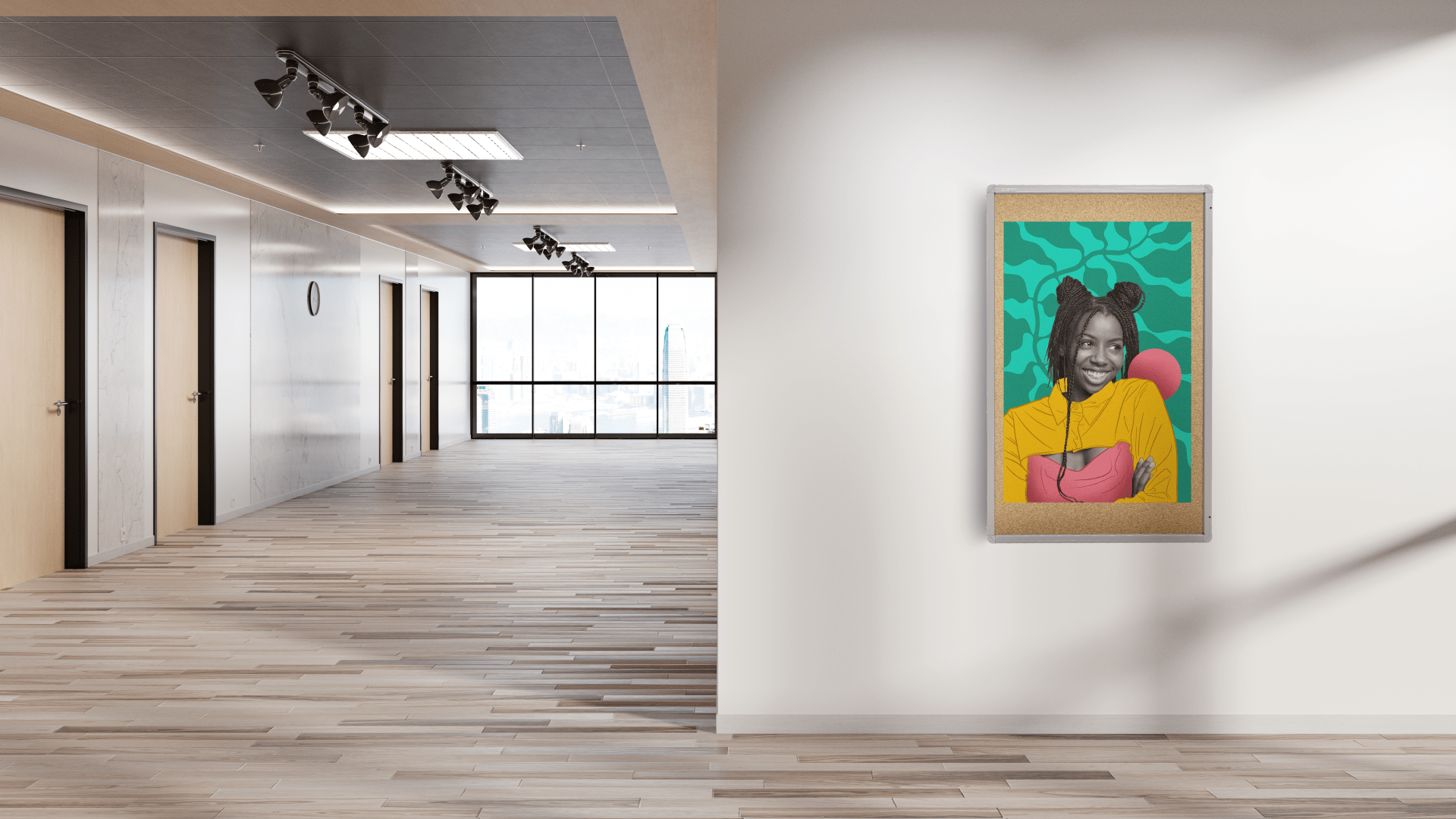 Vitrine d’Affichage Intérieur en Liège avec Cadre en Aluminium 120x90cm – Image 3