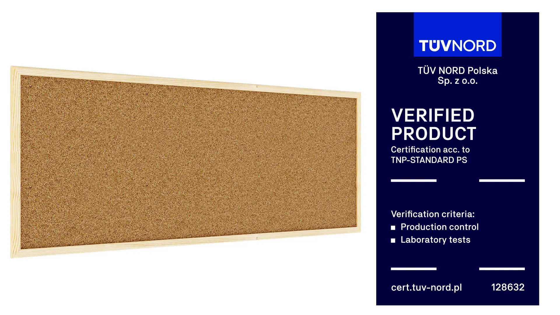 Tableau de liège 100x40 cm cadre en bois NATUREL