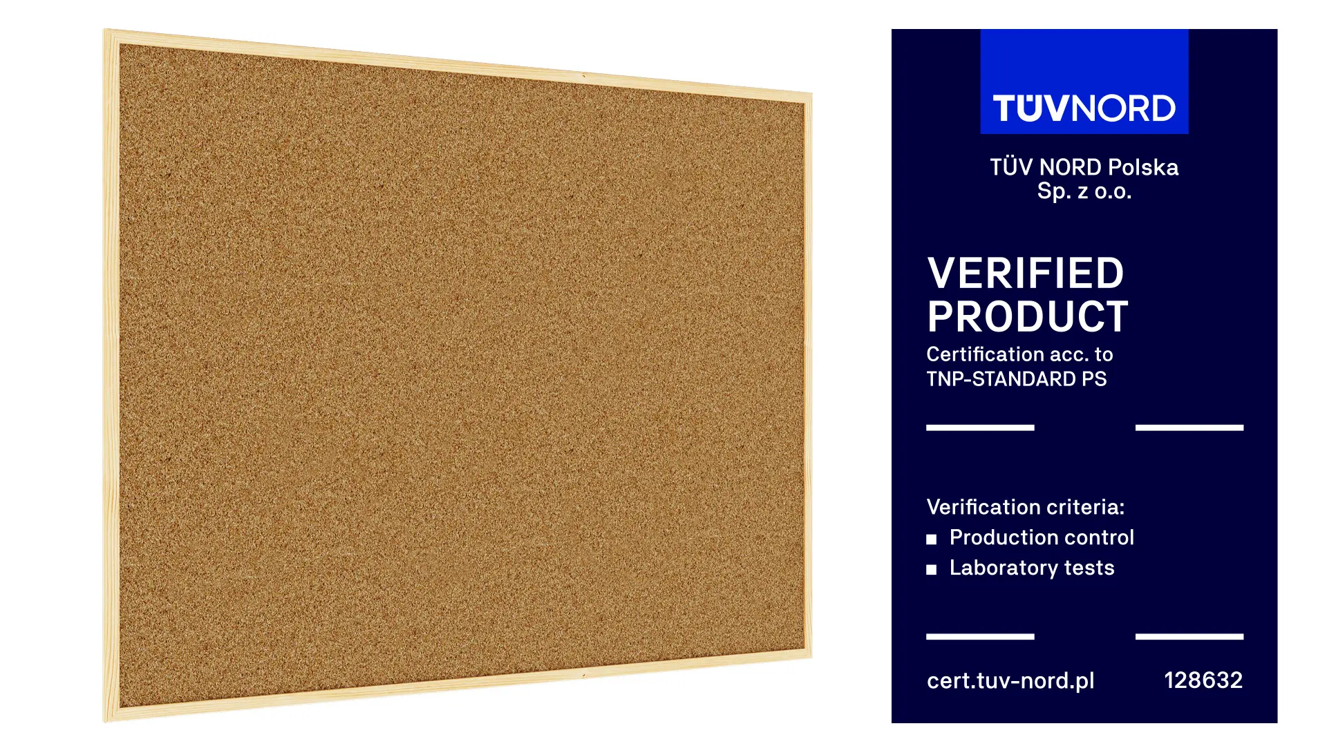 Tableau en Liège avec Cadre en Bois 120x90cm