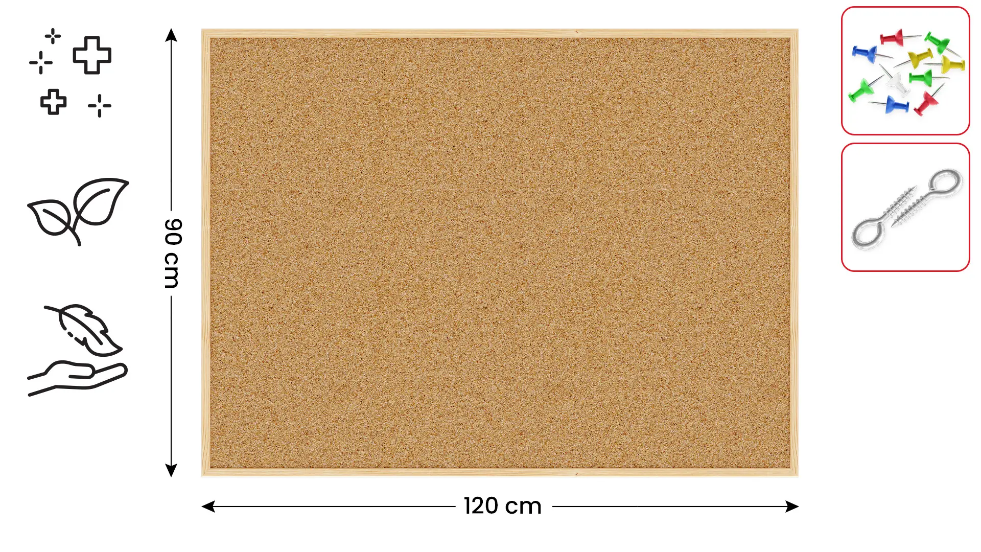 Tableau en Liège avec Cadre en Bois 120x90cm + ACCESSOIRES – Image 2