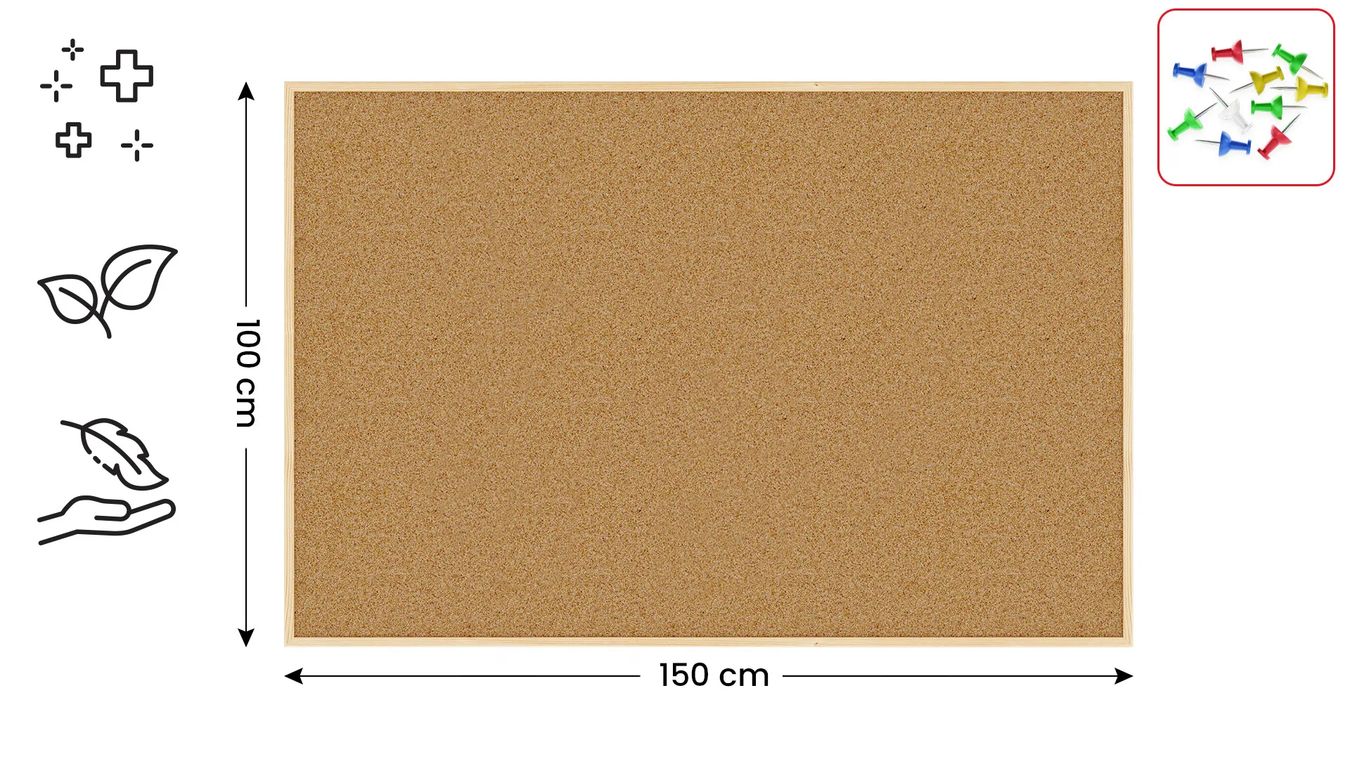 Tableau en Liège avec Cadre en Bois 150x100cm + ACCESSOIRES – Image 2