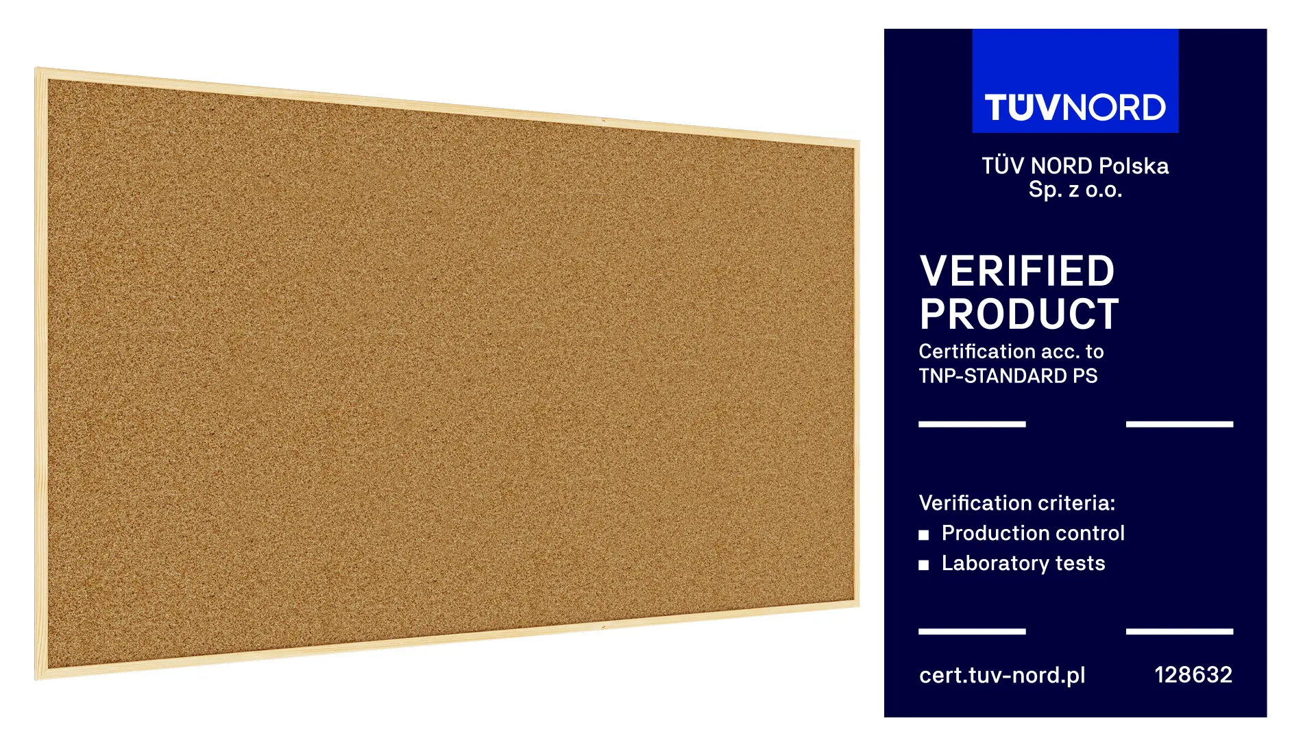 Tableau en Liège avec Cadre en Bois 180x100cm