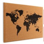 Tableau en liége "Mappemonde" sans cadre - 60x40 cm