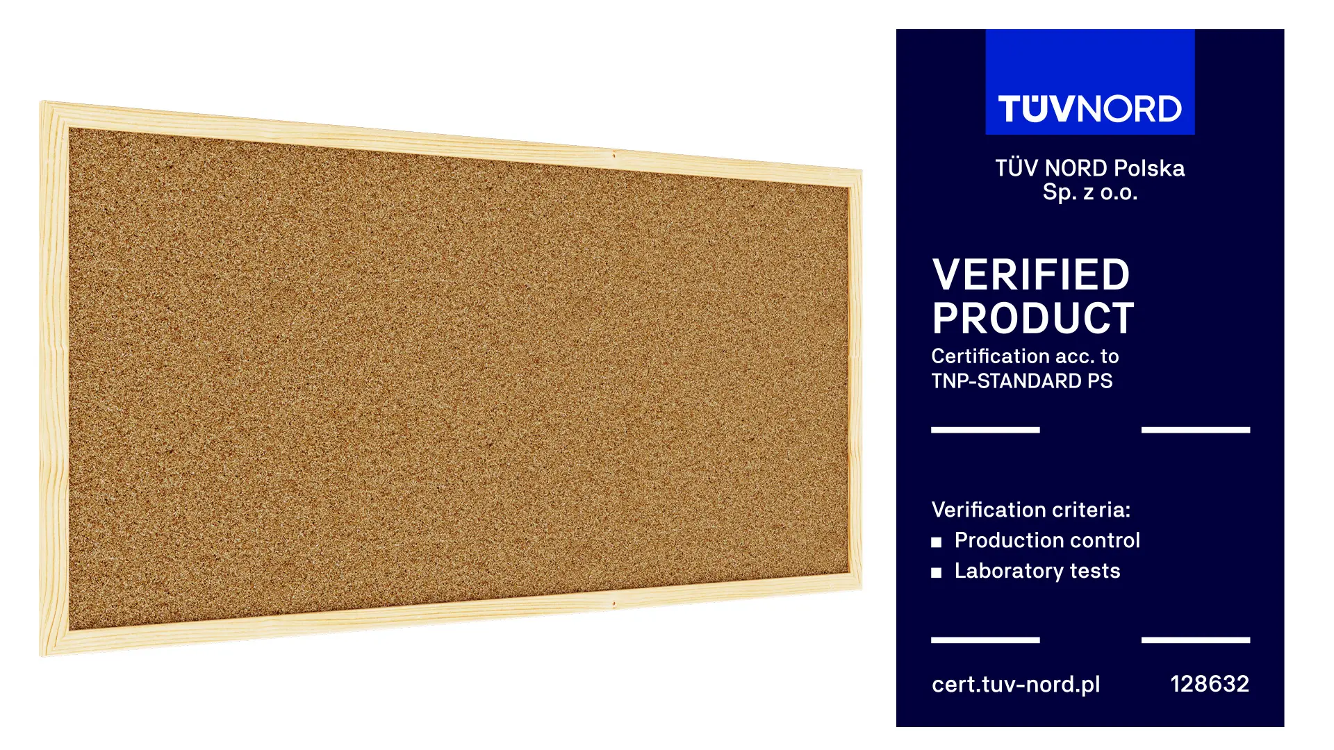 Tableau de liège 80x40 cm cadre en bois NATUREL