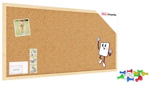 Tableau de liège 80x40 cm cadre en bois NATUREL + ACCESSOIRES