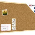 Tableau de liège 80x50 cm avec cadre en bois naturel – surface en liège portugais autocicatrisant