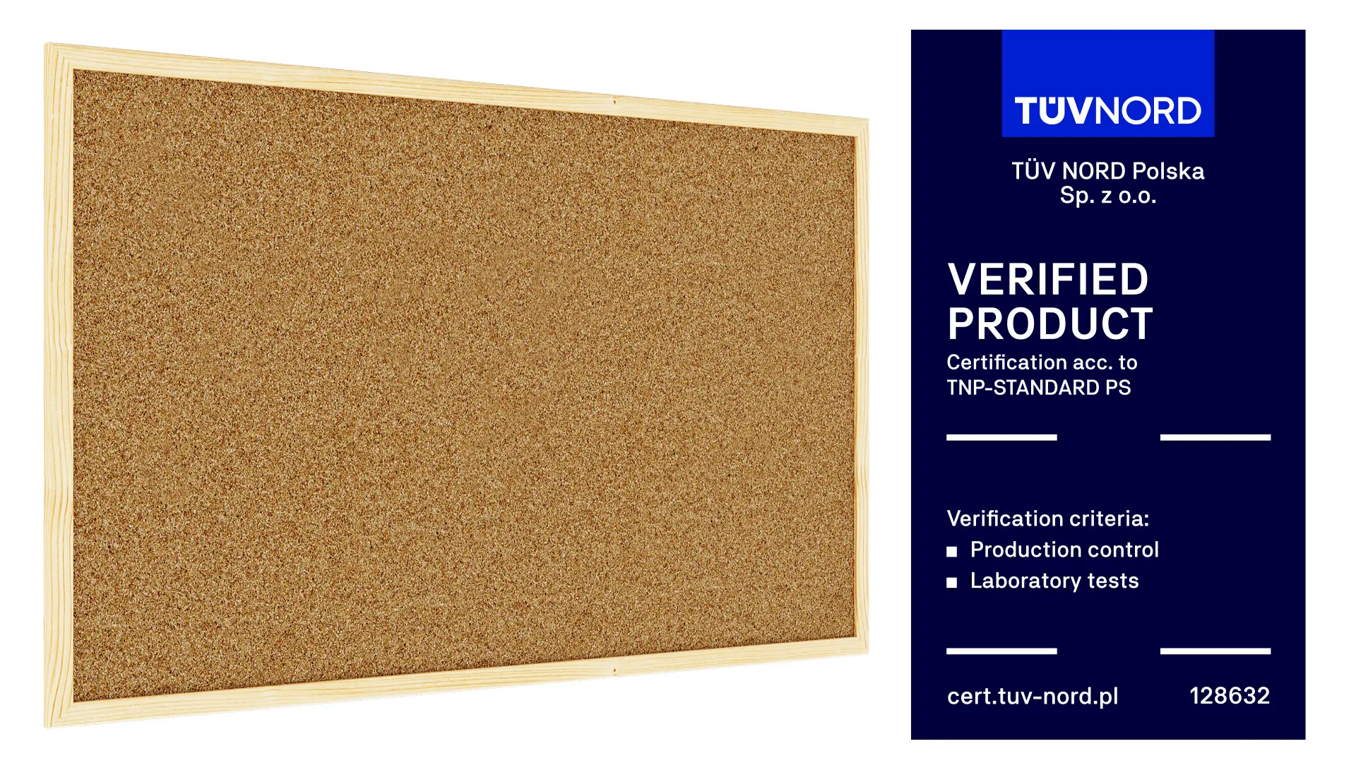 Tableau en Liège avec Cadre en Bois 80x50cm