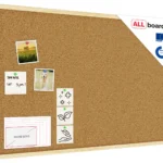 Tableau de liège 90x60 cm avec cadre en bois naturel – surface en liège portugais autocicatrisant