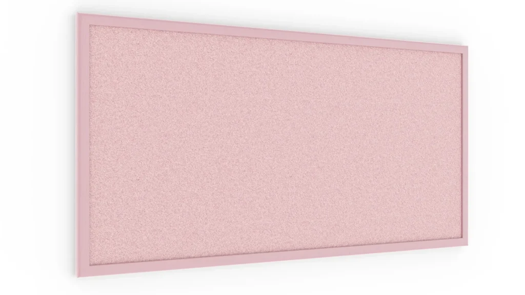 Tableau en liège rose 80x40 cm cadre en bois laqué ROSE