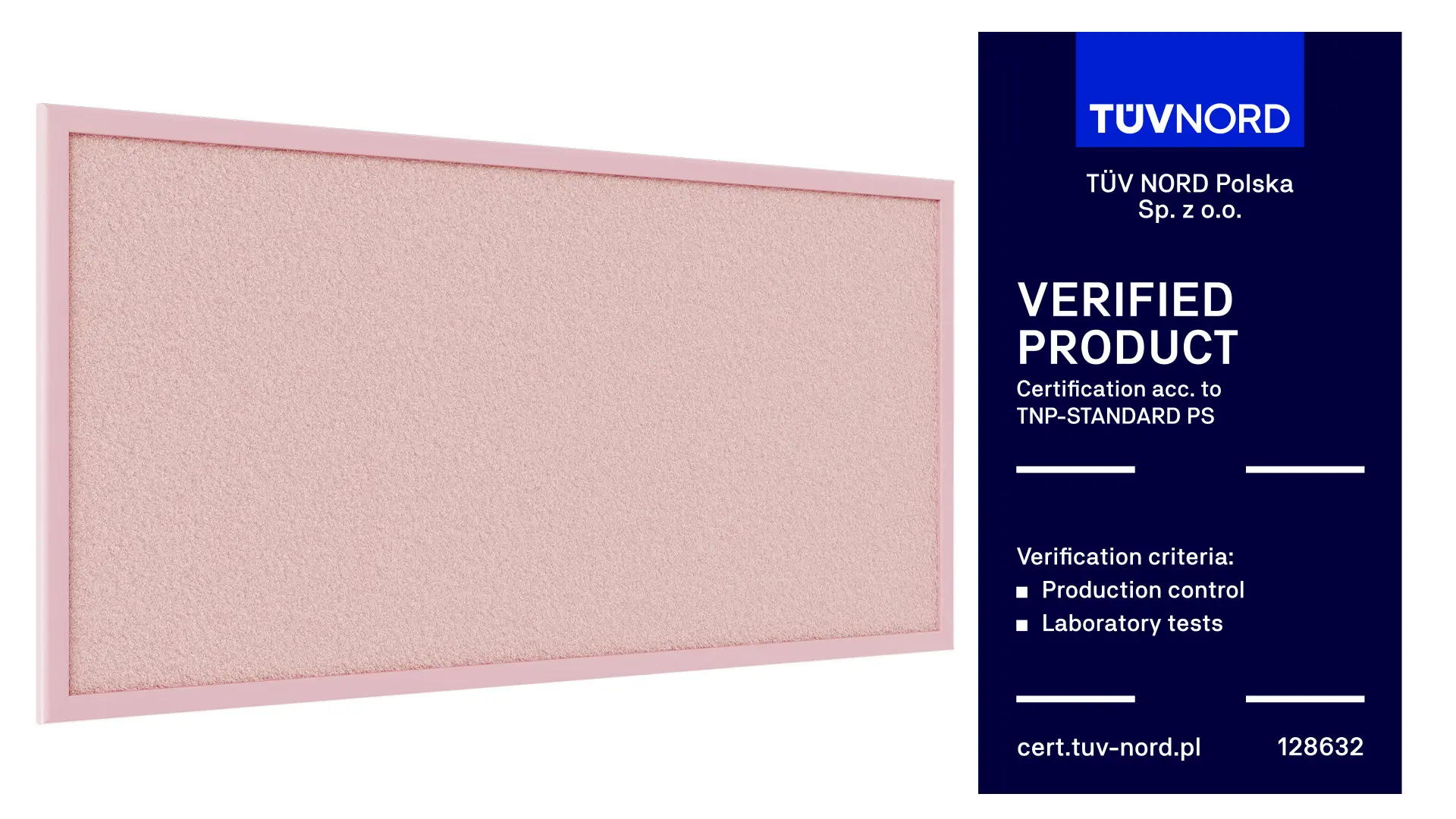Tableau en liège rose 80x40 cm cadre en bois laqué ROSE