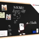 Tableau à Craie Noir Magnétique avec Cadre en Bois 100x80 cm + Accessoires