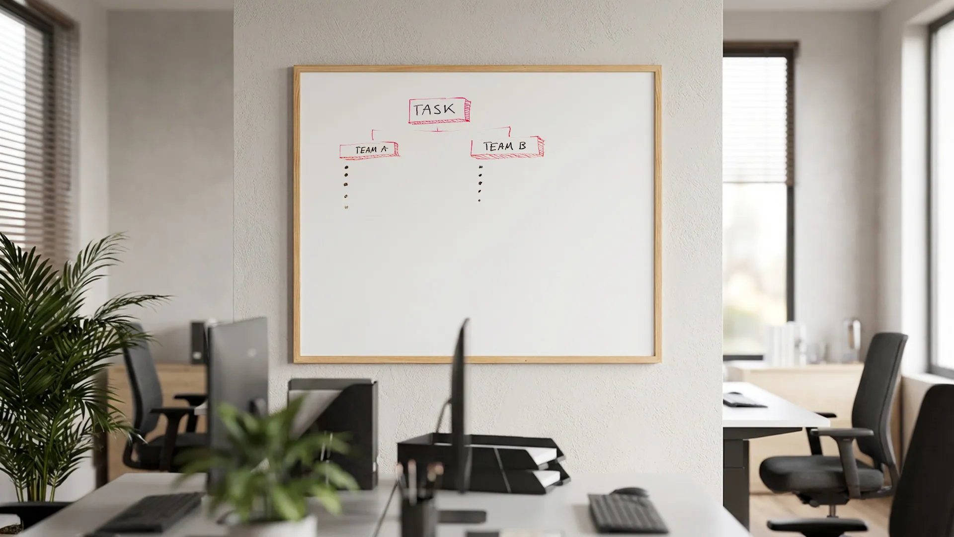 Tableau Blanc Magnétique Effaçable à Sec avec Cadre en Bois 100x80cm – Image 4