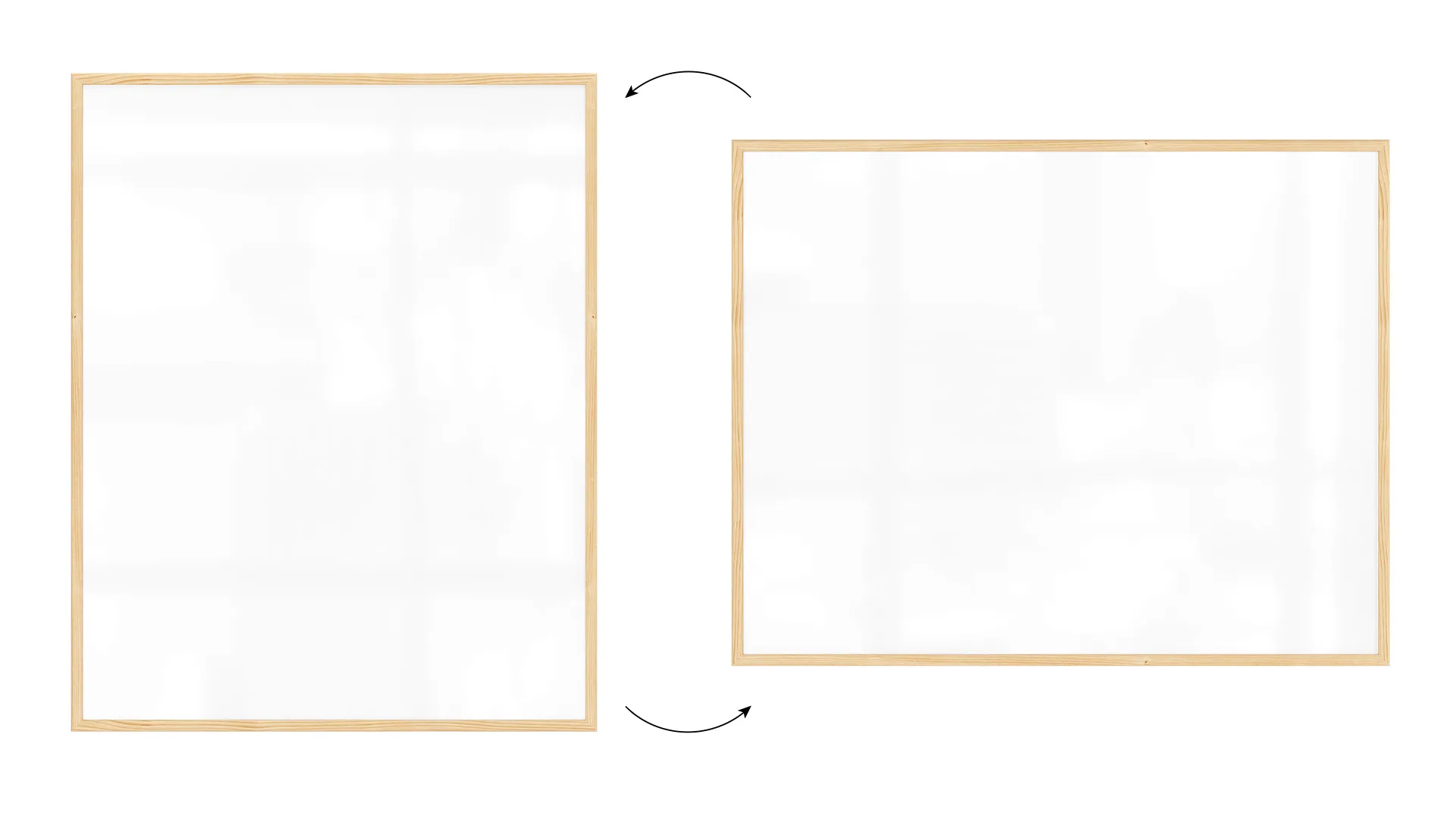 Tableau Blanc Magnétique Effaçable à Sec avec Cadre en Bois 100x80cm – Image 5