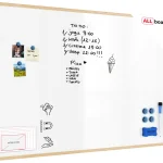 Tableau Blanc Magnétique Effaçable à Sec avec Cadre en Bois 150x100cm