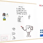 Tableau Blanc Magnétique Effaçable à Sec avec Cadre en Bois 180x120cm