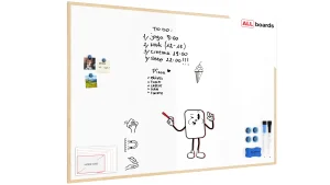 Tableau Blanc Magnétique Effaçable à Sec avec Cadre en Bois 180x120cm