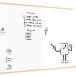 Tableau Blanc Magnétique Effaçable à Sec avec Cadre en Bois 200x100cm
