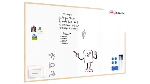Tableau Blanc Magnétique Effaçable à Sec avec Cadre en Bois 200x120cm