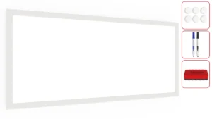 Tableau Blanc Magnétique Effaçable à Sec avec Cadre en Bois Blanc 30x70cm