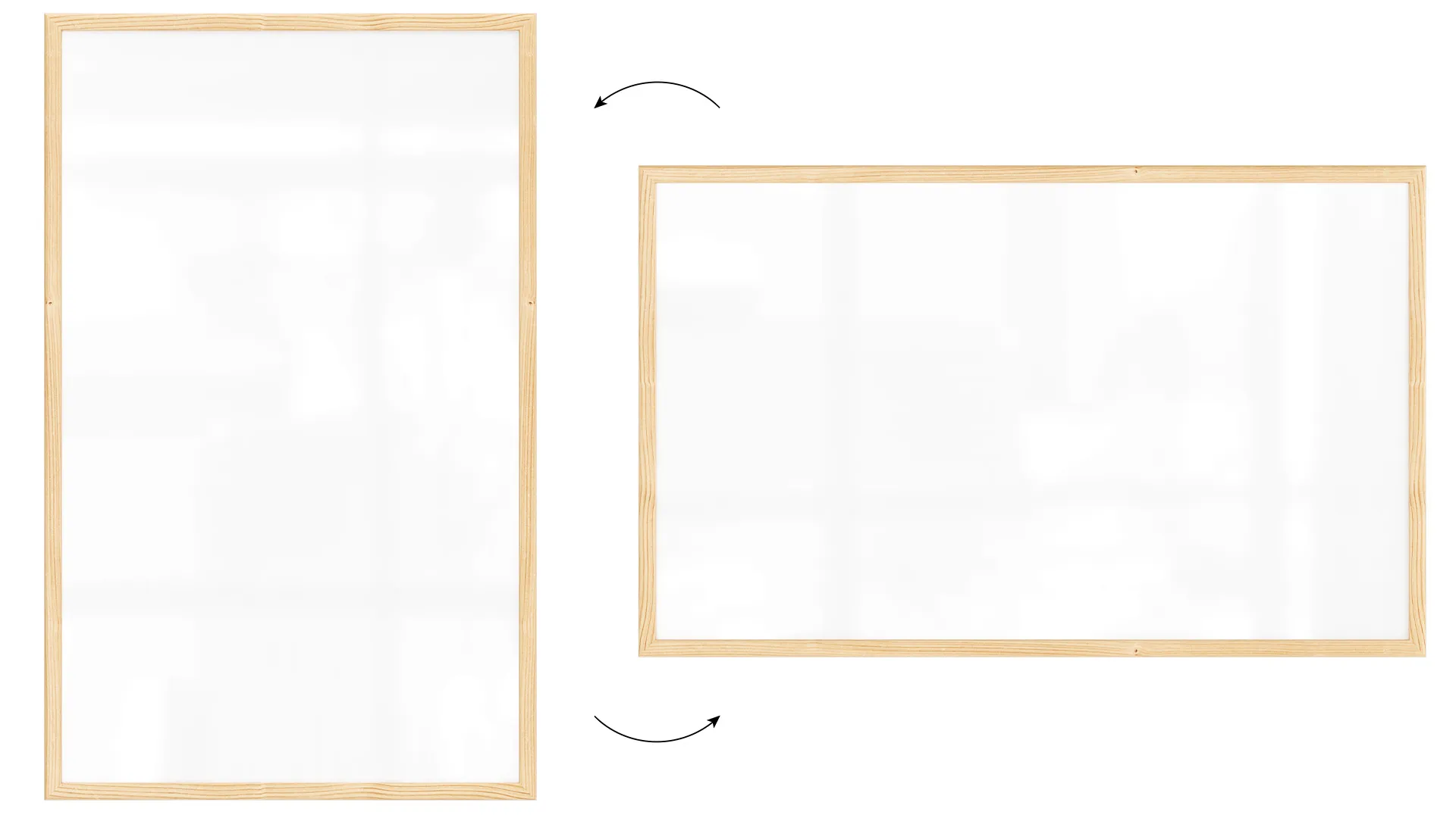 Tableau Blanc Magnétique Effaçable à Sec avec Cadre en Bois 80x50cm – Image 5