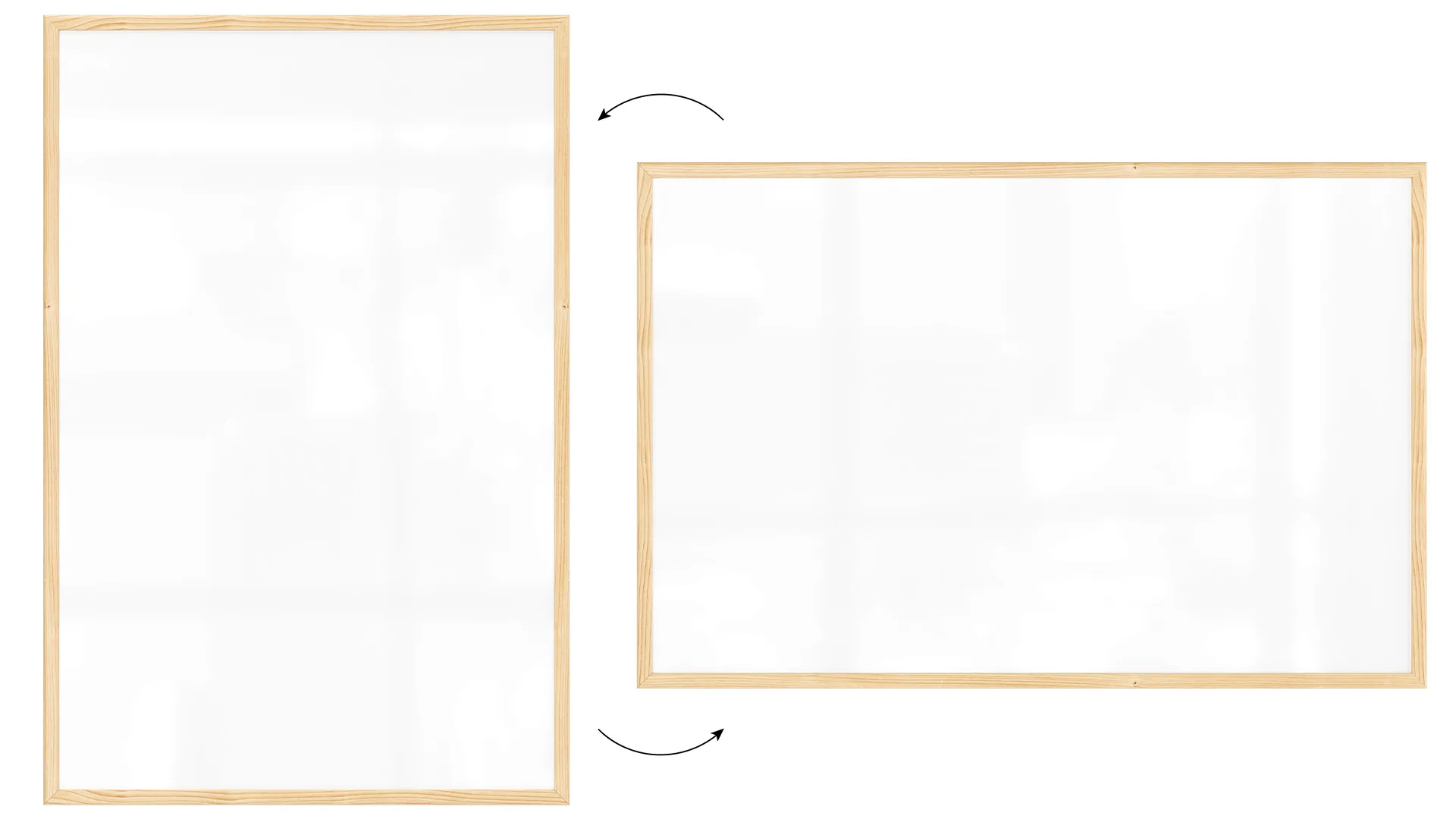 Tableau Blanc Magnétique Effaçable à Sec avec Cadre en Bois 90x60cm – Image 5