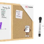 Tableau COMBI en liège et blanc magnétique - 60x40 cm - cadre en bois + ACCESSOIRES GRATUITS