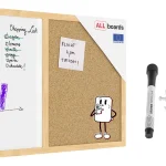 Tableau COMBI en liège et blanc magnétique - 60x40 cm - cadre en bois + ACCESSOIRES GRATUITS