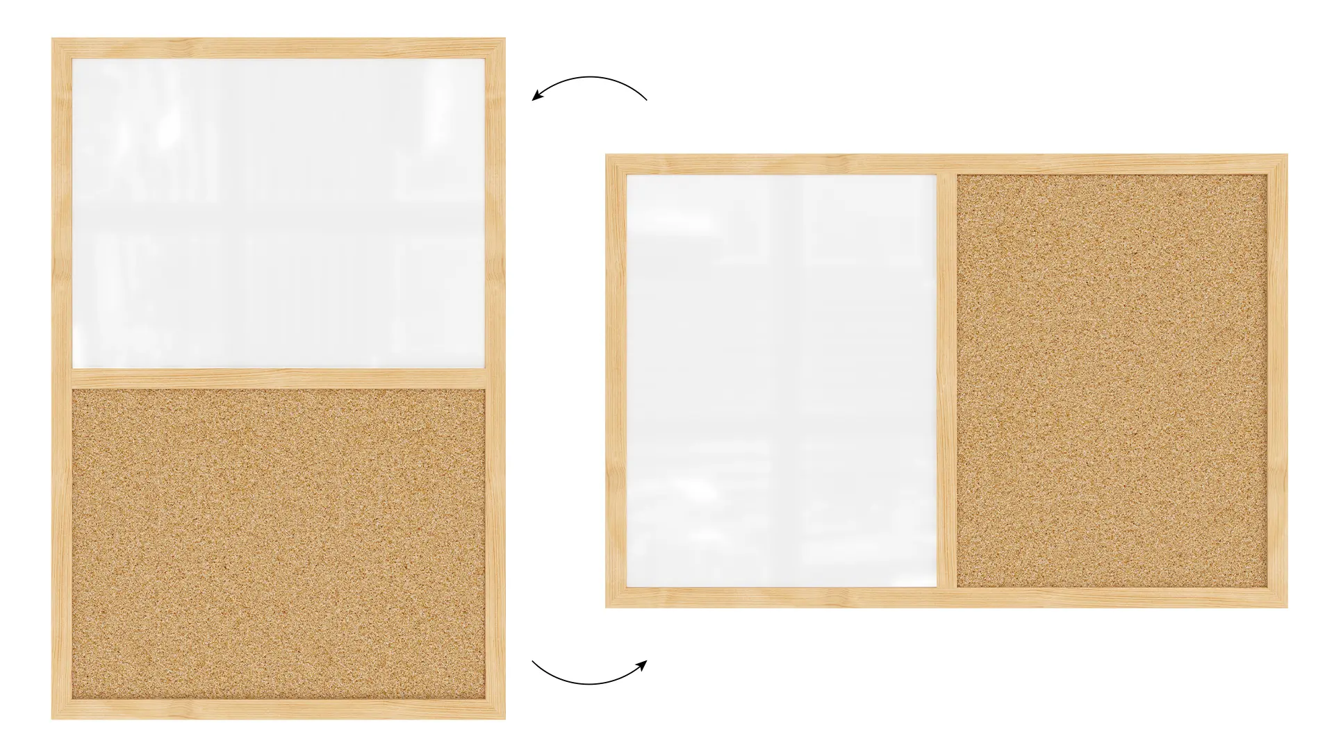 Tableau COMBI en liège et blanc magnétique - 60x40 cm - cadre en bois + ACCESSOIRES GRATUITS – Image 5