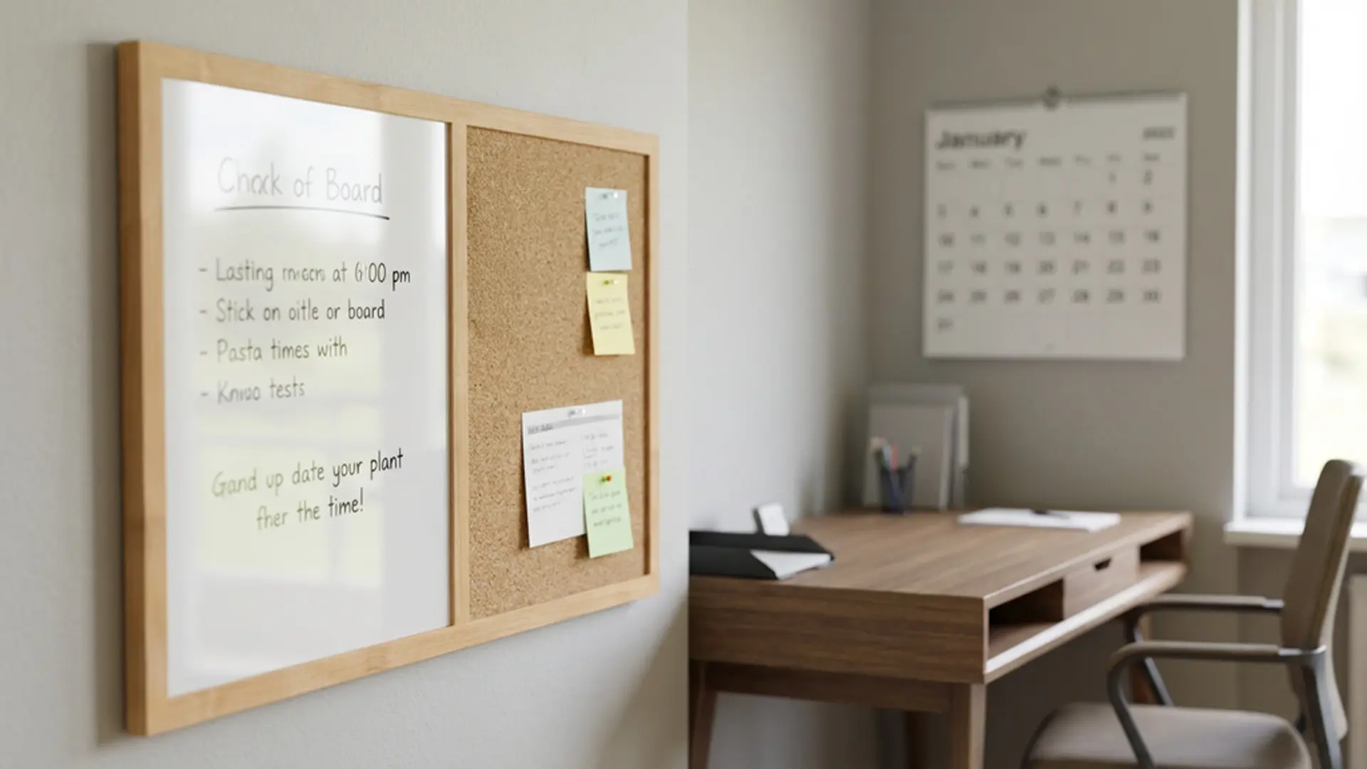 Tableau COMBI en liège et blanc magnétique - 60x40 cm - cadre en bois + ACCESSOIRES GRATUITS – Image 9